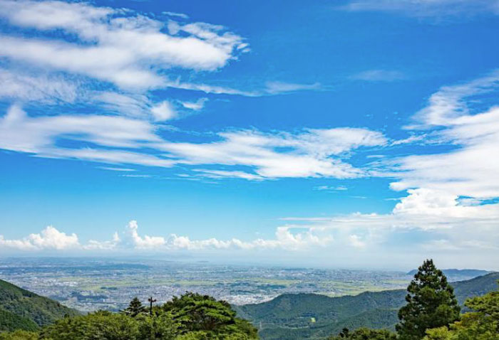Beautiful view from the upper shrine, Oyama Afuri Shrine